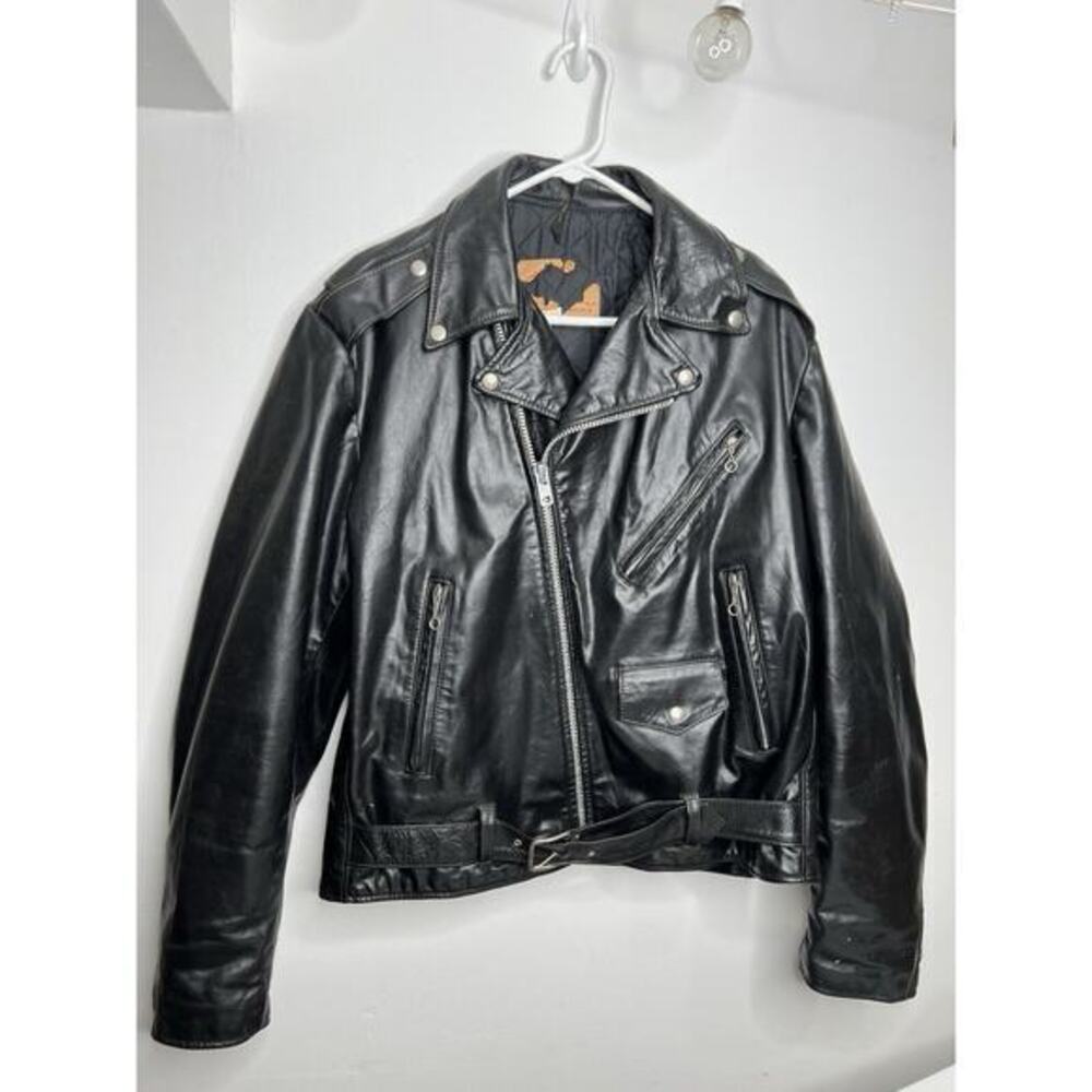 Vintage Excelled Leather Jacket USA Size 44T Biker Moto Retro